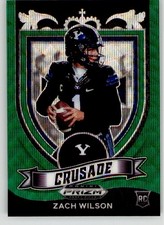 Zach Wilson 2021 Panini Prizm Draft Picks Green Wave 168 BYU EX Rookie