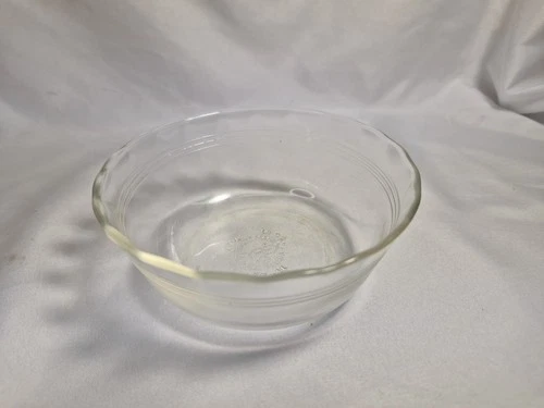 VTG Pyrex #464 Clear Scalloped Edge SM. Custard Dessert Bowl 10oz  4.5"×2" FF-14