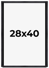 28x40 Shadow Box Frame Black | 1 Inches Deep Real Wood Farmhouse Shadowbox Displ