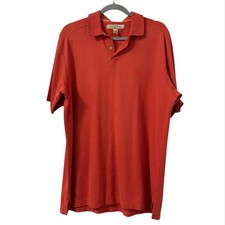 Tommy Bahama Mens Emfielder Polo Shirt Large T20442 Orange Golf Performance