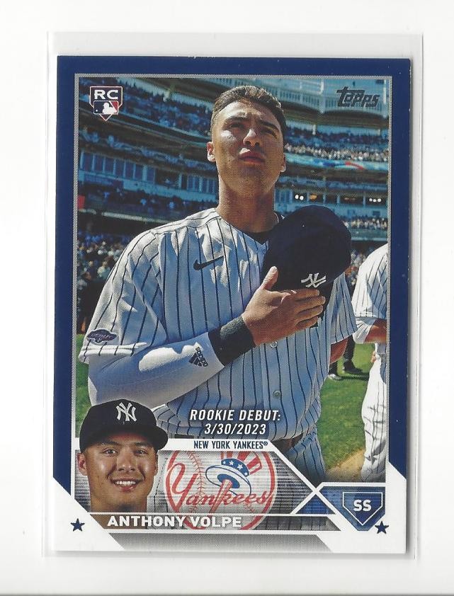 2023 Topps Update Royal Blue #US77 Anthony Volpe RC Rookie Yankees