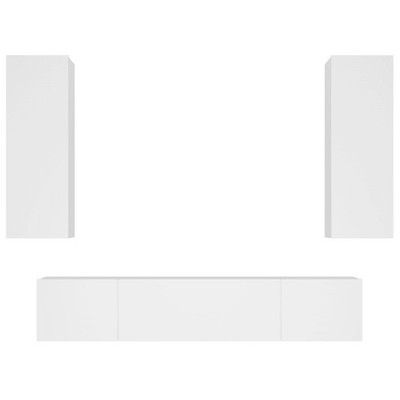 4-tlg. TV-Schrank-Set Weiß Holzwerkstoff