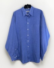 Arrow 17.5 34/35 Blue Dover Broadcloth Long Sleeve Button Up Shirt
