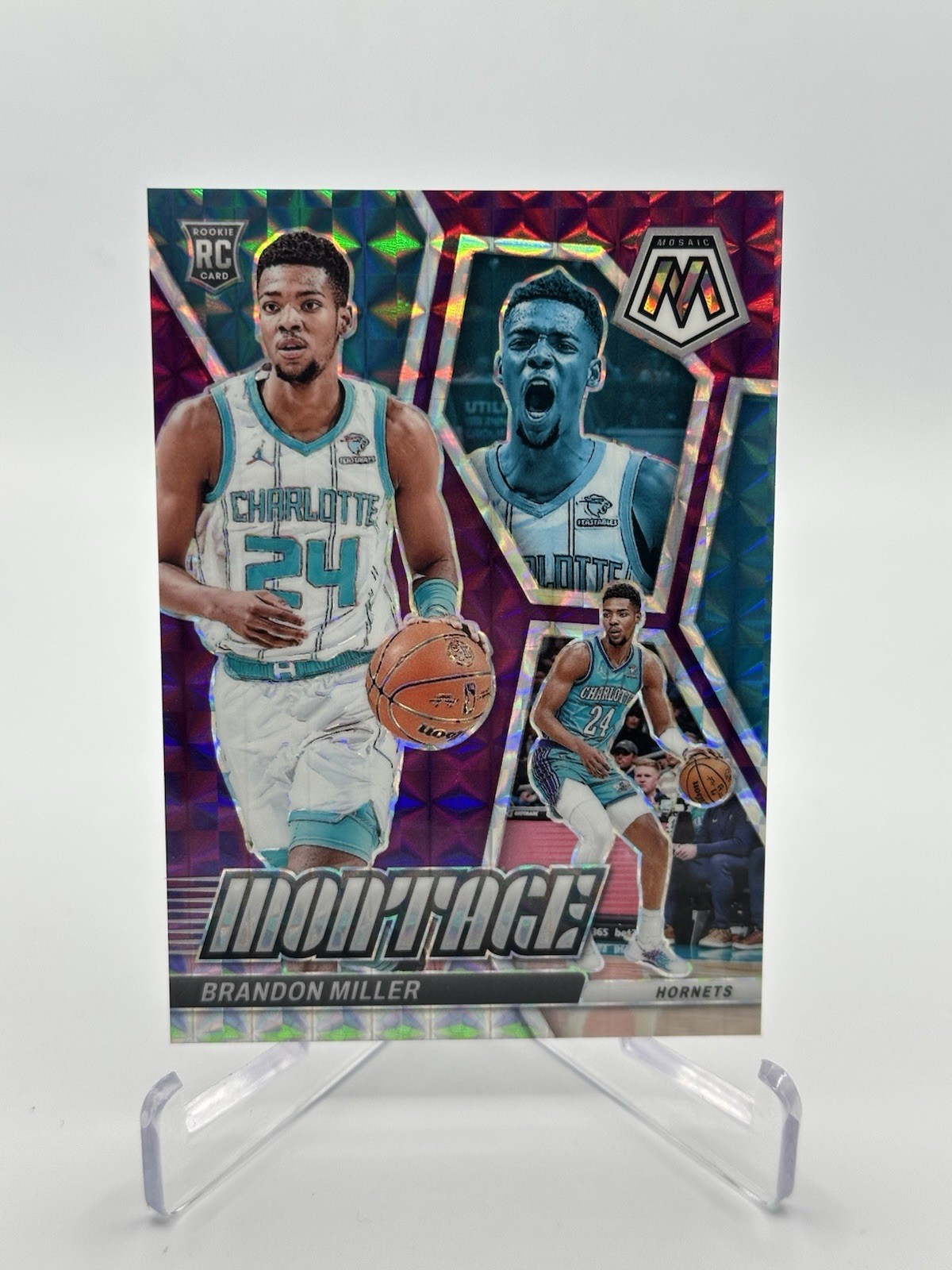 2023 Mosaic #12 Montage Purple Rookie Brandon Miller /99