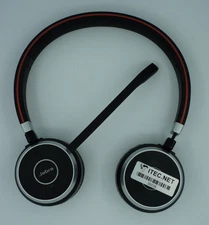 Jabra Evolve 65 UC Stereo Wireless Bluetooth Headset w/ Link 360 + Case – Used