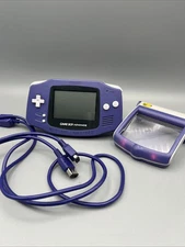 Nintendo Game Boy Advance Console W/ Light & Cord No Battery Cover Indigo Purple