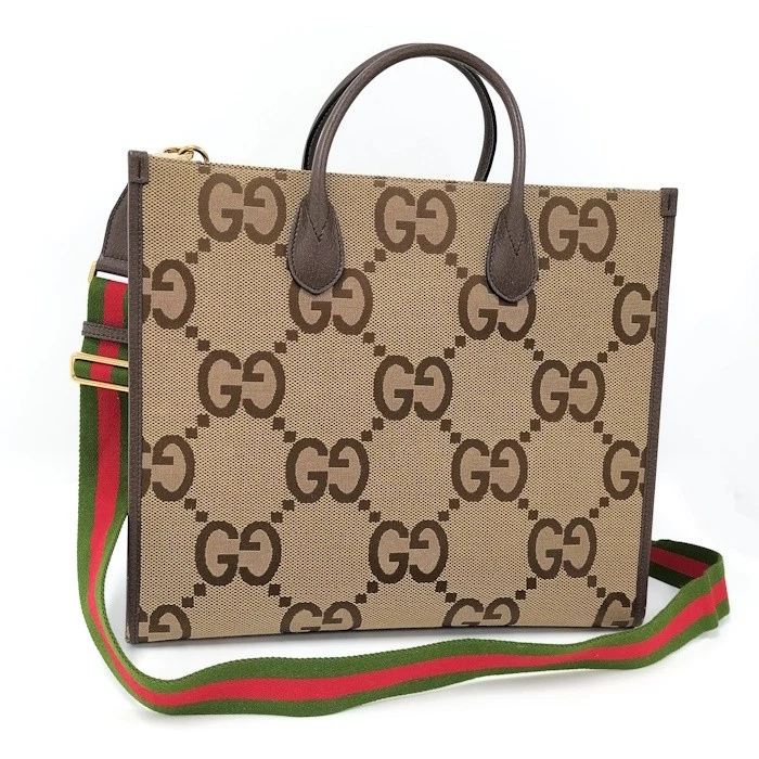 Sac fourre tout GUCCI 2WAY Jumbo GG Sherry Line toile beige 678839