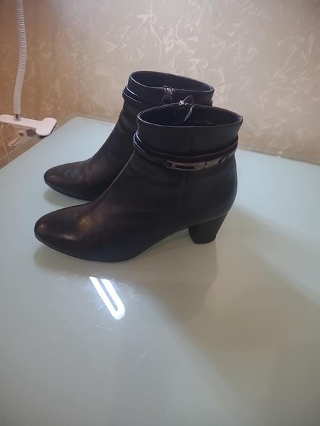 Women Ecco Ankle Boots Black Leather 37 #3Q4T