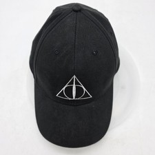 Harry Potter Deathly Hallows Hat Cap Fitted One Size Black Embroidered Logo Mens