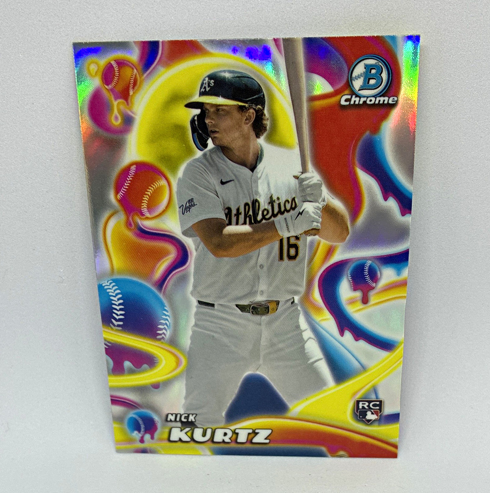 Topps 2025 Bowman Chrome Nick Kurtz Melt Mashers #MM-25 RC Insert Athletics