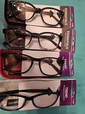 4 Pack Foster Grant Readers 1.25 Strength Assorted Styles With Cases