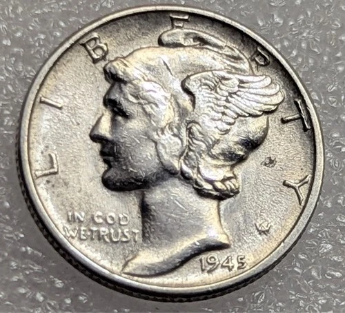 1945 Mercury dime US 90% Silver XF+   #121