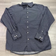 Eton Shirt Mens 17.5 44 Blue Polka Dot Regular Fit 100 Cotton Dress Long Sleeve