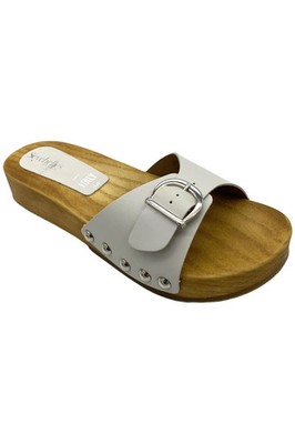 Seychelles Women's Wooden Bottom Slide Sandals Isla Off White