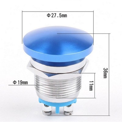 High Quality 19mm Self Resetting Metal Push Button Switch with Screw Feet