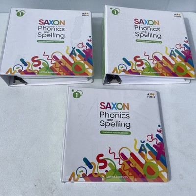 SAXON PHONICS & SPELLING TEACHER'S MANUAL VOL. 1, 2 & RESOURCE / GRADE 1 / NEW