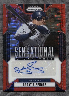 2025 Prizm Sensational Signatures Red Pulsar Prizm #SS-GS Grady Sizemore /99