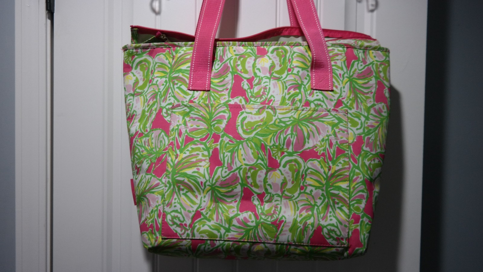 Lilly Pulitzer Insulated Cooler Tote Beach Bag Large Pink Green Elephant Ears