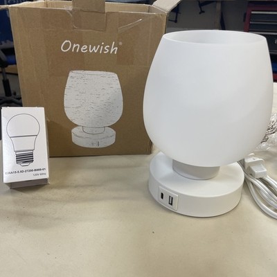Touch Bedside Table Lamp by ONEWISH - Versatile Charging Lamp - 3 Touch Setting