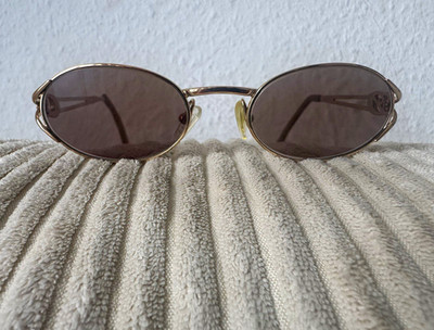 Cristian Dior Sonnenbrille goldfarben Metallrahmen dunkel getönte Gläser Vintage
