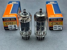 Matched NOS Tung-Sol 5751 12AX7A Tubes Long Gray Plates Halo Getters Amplitrex