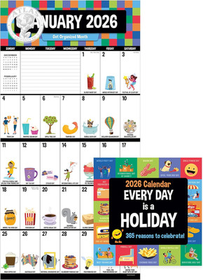 TF Publishing 2026 Every Day'S a Holiday Wall Calendar - Large Grids for Appoint