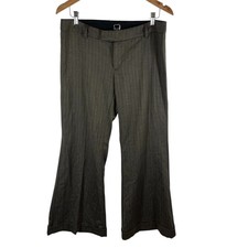 Windsor Brown Herringbone Wide Leg Cuffed Dress Trousers M Academia Y2K VTG