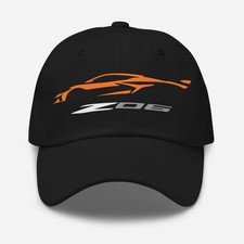 Premium Dad Hat For Corvette Z06 2023 Orange Car Owners Birthday Gift