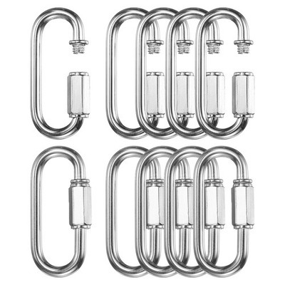 5mm Quick Link Connector, 10 Pcs Locking Chain Connector, Silver