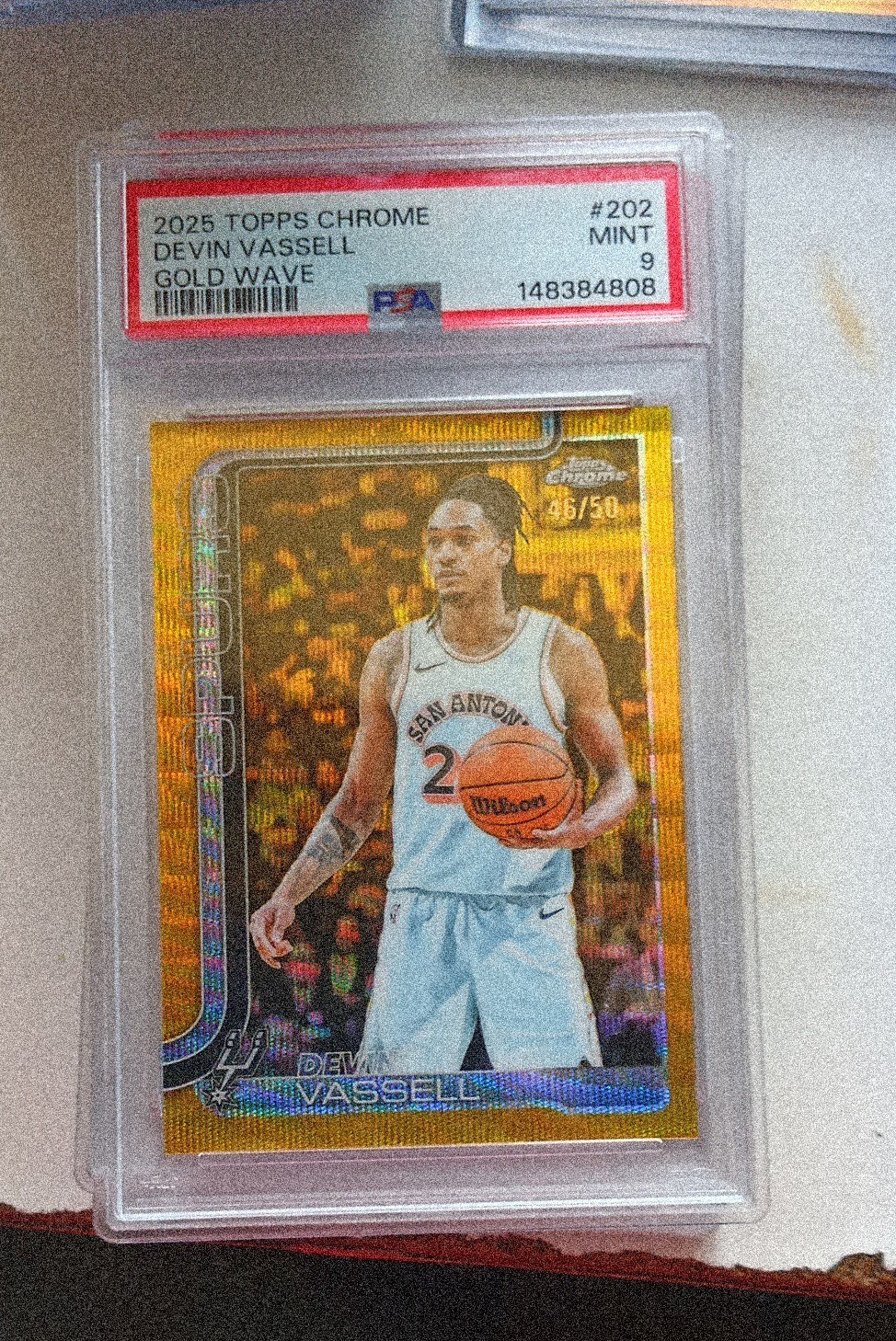 2025-26 Topps Chrome - Devin Vassell #202 Gold Wave Refractor /50