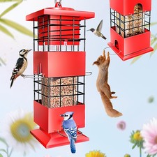 Squirrel Proof Bird Feeder,3.5Lb,4 Ports,Weight Activated,Easy Refill