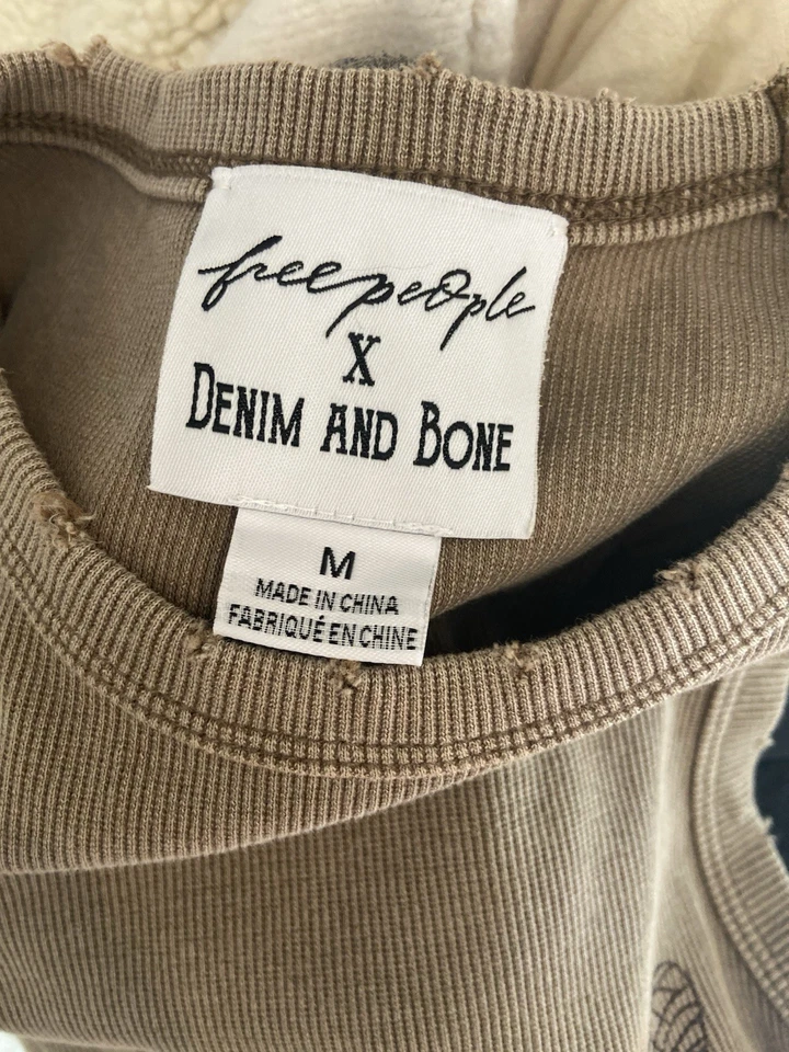 Camiseta sin mangas Free People X Denim and Bone Garden Fairies talla M marrón libélula boho Foto 3 de 4