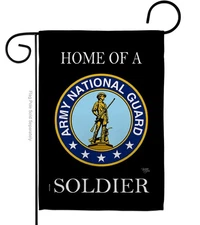 BREEZE DECOR HOME OF NATIONAL GUARD SOLDIER GARDEN FLAG 13 X 18.5 - BLACK