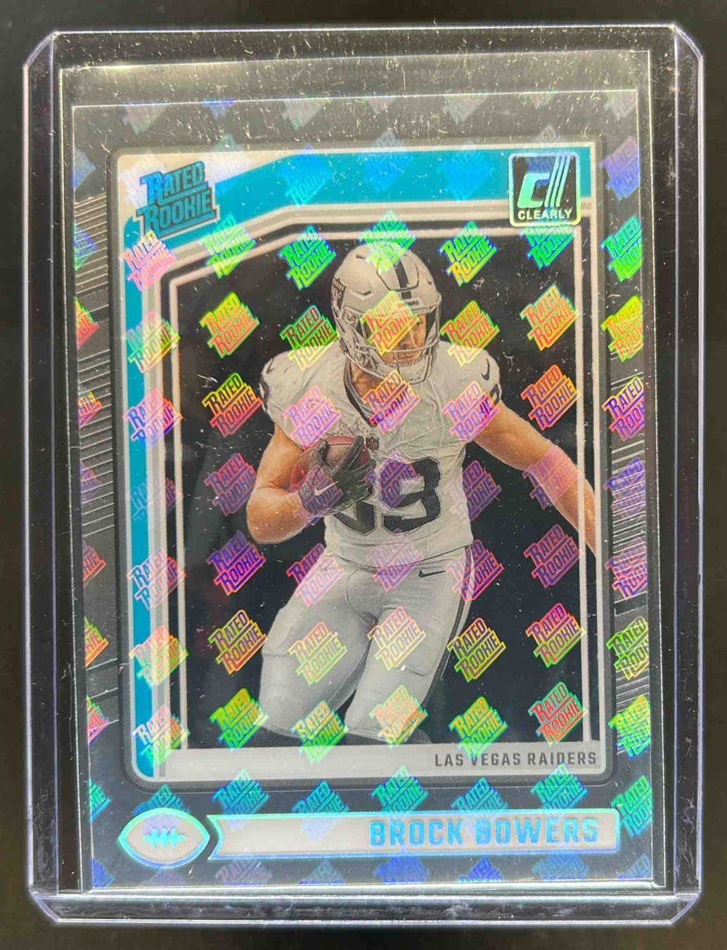 2024 Panini Clearly Donruss Brock Bowers RR Logo Rated Rookie #57 Raiders