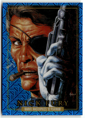 2024 Skybox Marvel Masterpieces '92 No. 64 Nick Fury Blue Traxx