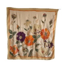FURSTENBERG COUTURE silk Women  s scarf W A Floral Pattern 34  /35  EC