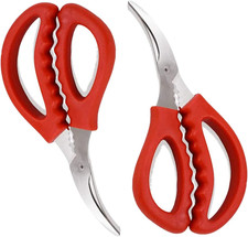 2 Pack Seafood Scissors,Seafood Fish Crab Shrimp Lobster Scissors Stainless Stee