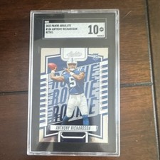 Panini Absolute 2023 Rookies Anthony Richardson Rookie Football Card #104 SGC 10