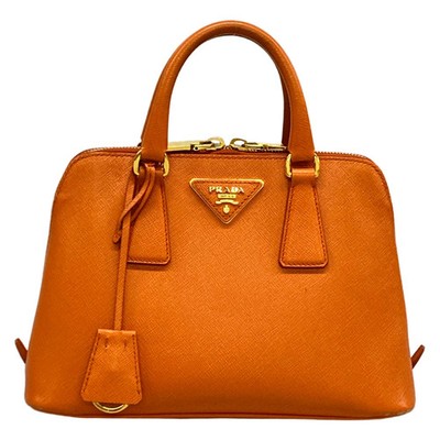 PRADA Promenade Small BL0838 Orange Saffiano Lux (Leather) Handbag