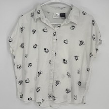 Disney Women's Shirt Button Short Sleeve Size Medium Pixar