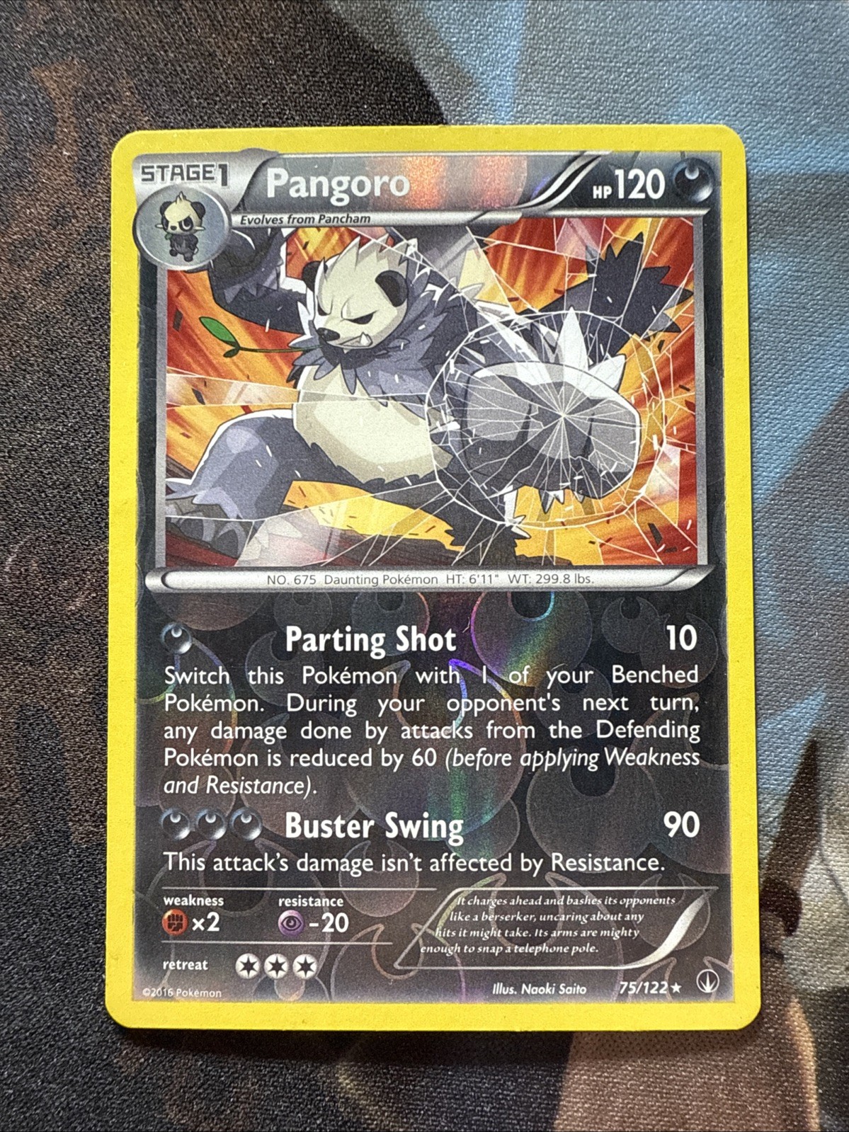 Pokémon TCG Pangoro 75/122 X&Y BREAKPoint Reverse Holo Rare English 2016 NM/LP