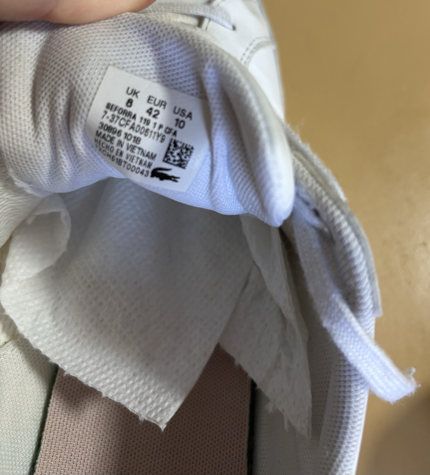 Lacoste Women’s White Leather Tennis Sneakers Size 10 thumbnail 8