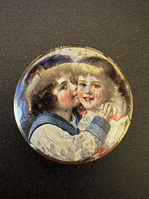 Vintage Victorian Children Tin Candy Container Cachous England Collectible