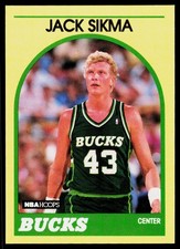 Jack Sikma, 1989-90 Hoops Superstars, #57, Milwaukee Bucks, Yellow