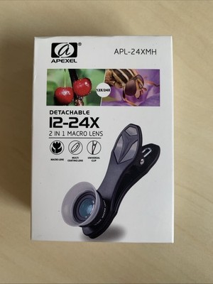 Apexel 12xMacro-Objektiv mit 24xSuper -Makroobjektiv mit Clip für iPhone Android