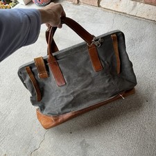 Wood And Faulk Canvas Leather Travel Duffle Bag Made In USA Filson