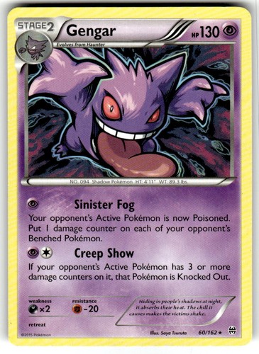 Gengar (XY BREAKthrough) 60/162 Rare Pokemon Lightly Played