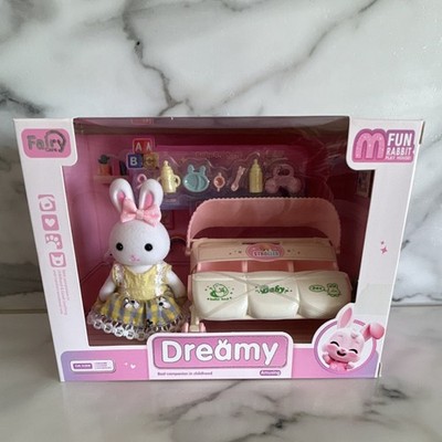 Arcady Fairy Care Dreamy Rabbit Room Play House Set Cottage Triplet Stroller 