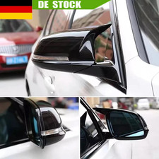 2X Glanz Schwarz Spiegelkappen Gehäuse Für BMW F20 F21 F22 F30 F31 F32 F33 F36 ！