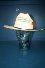 Vintage Stetson Byrne Utz Seattle handgewebter Formosan Shantung Stroh Cowboy Hut L 59